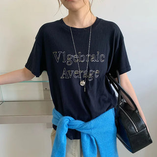 letter embroidered Top