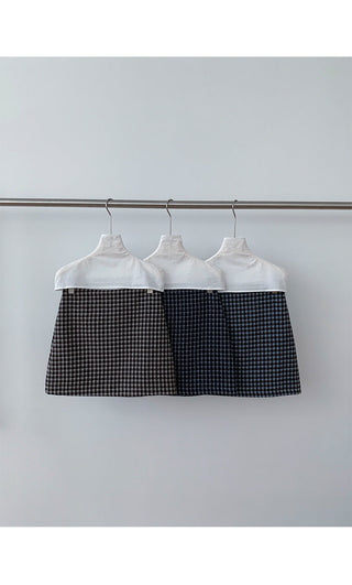 plaid A-line skirt