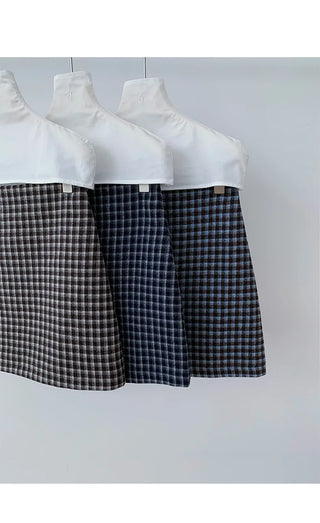 plaid A-line skirt
