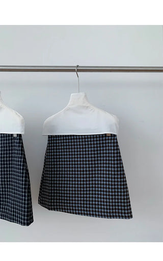 plaid A-line skirt