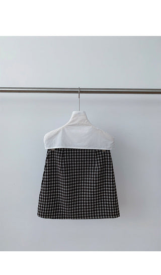 plaid A-line skirt