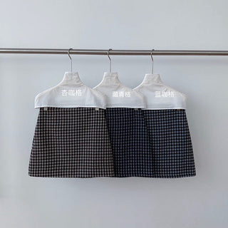 plaid A-line skirt