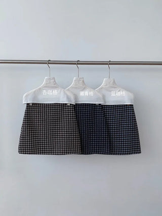 plaid A-line skirt