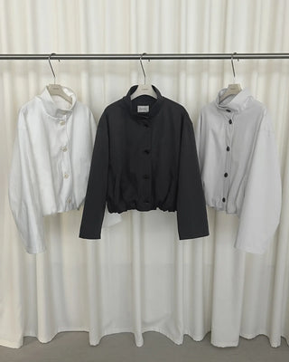 breasted stand collar jacket