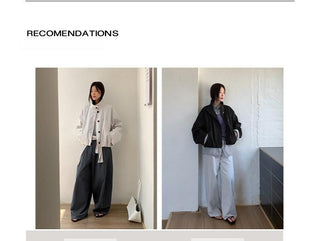 breasted stand collar jacket