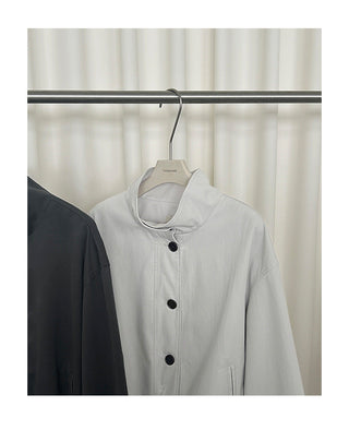 breasted stand collar jacket