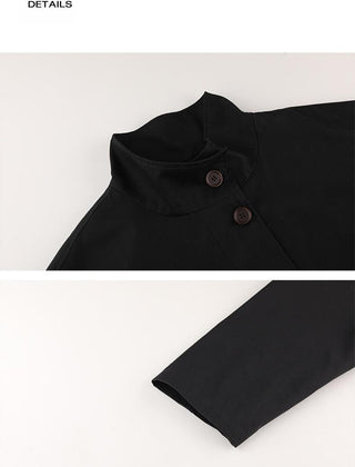 breasted stand collar jacket