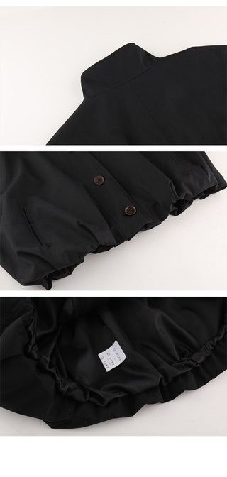 breasted stand collar jacket