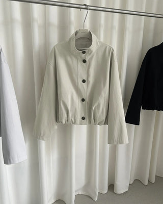 breasted stand collar jacket