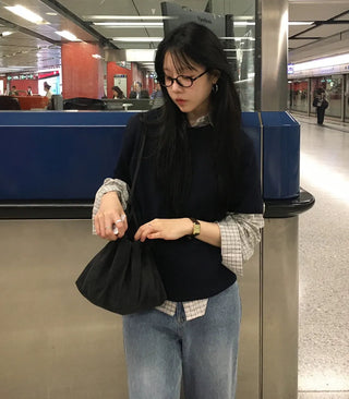 contrast plaid shirt