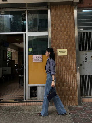 contrast plaid shirt