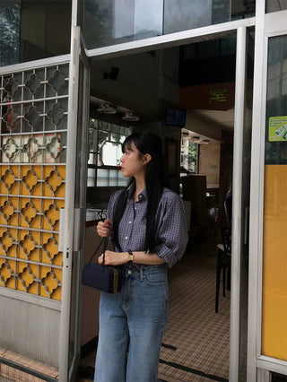 contrast plaid shirt