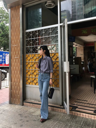 contrast plaid shirt