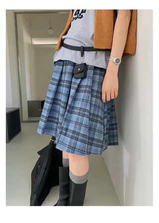 plaid pleated skirt