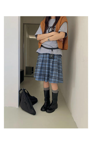 plaid pleated skirt