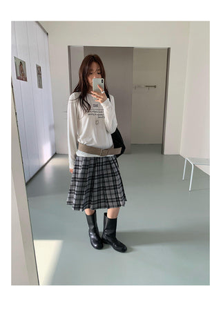 plaid pleated skirt