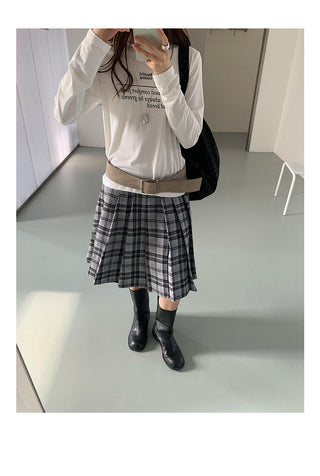 plaid pleated skirt