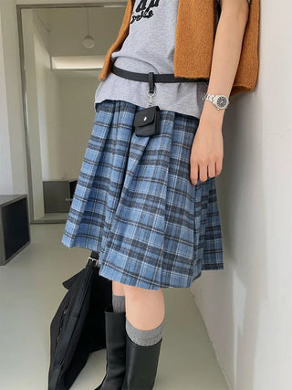plaid pleated skirt