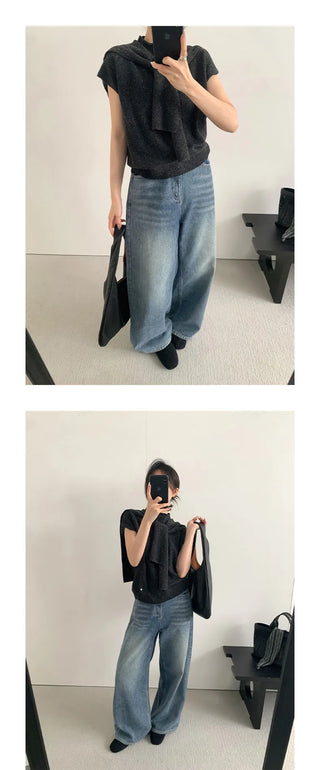 fleece straight jeans