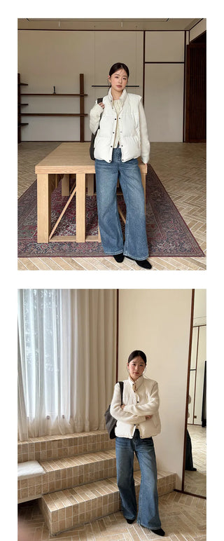 fleece straight jeans