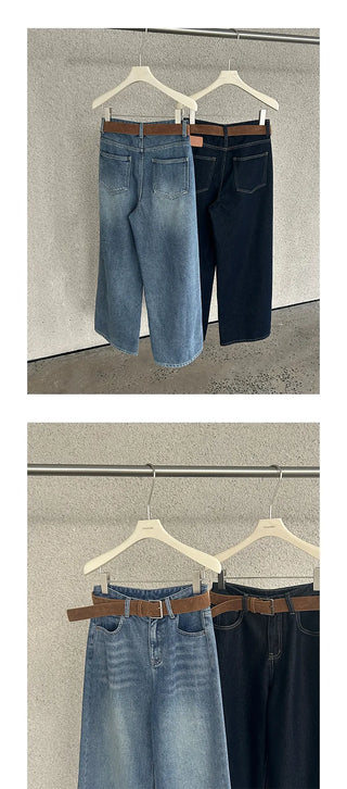 fleece straight jeans