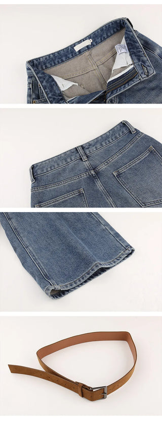 fleece straight jeans