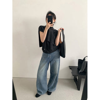 fleece straight jeans