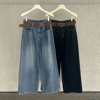 fleece straight jeans