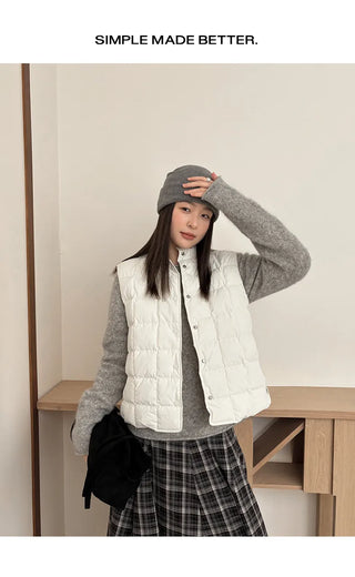 plaid down vest