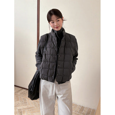 plaid down vest