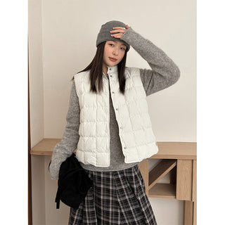 plaid down vest
