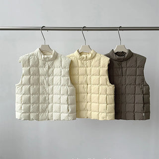 plaid down vest
