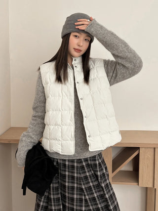 plaid down vest