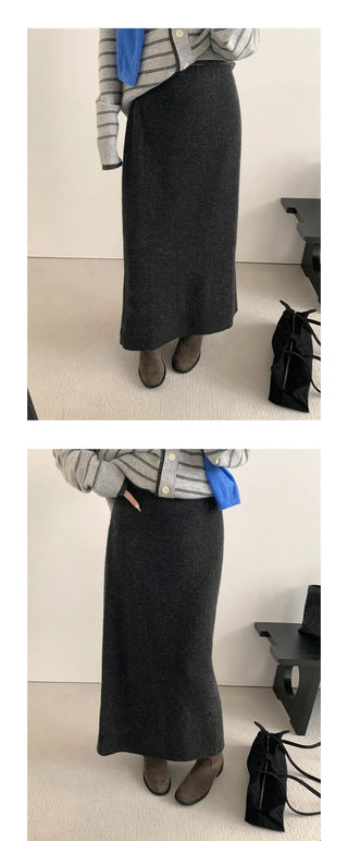 wool knit skirt