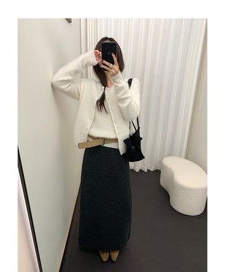 wool knit skirt