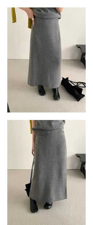 wool knit skirt
