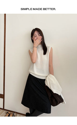 sleeveless turtleneck vest