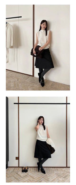 sleeveless turtleneck vest