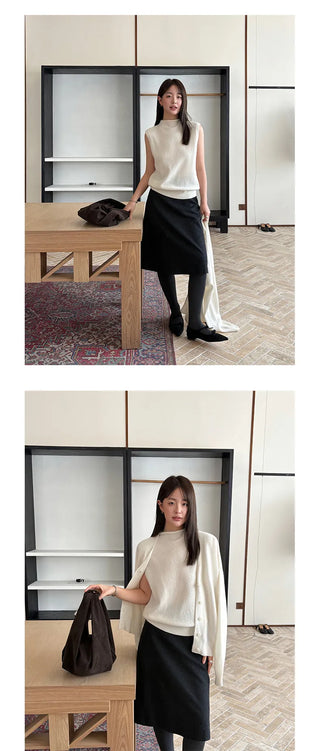 sleeveless turtleneck vest