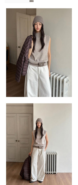 sleeveless turtleneck vest