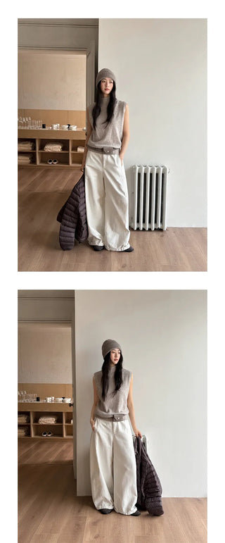 sleeveless turtleneck vest