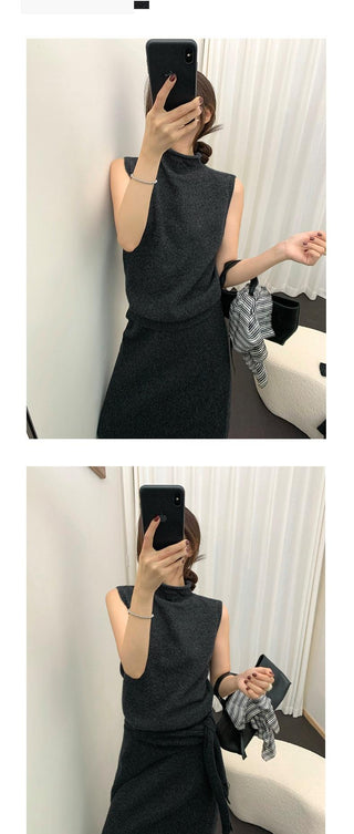 sleeveless turtleneck vest