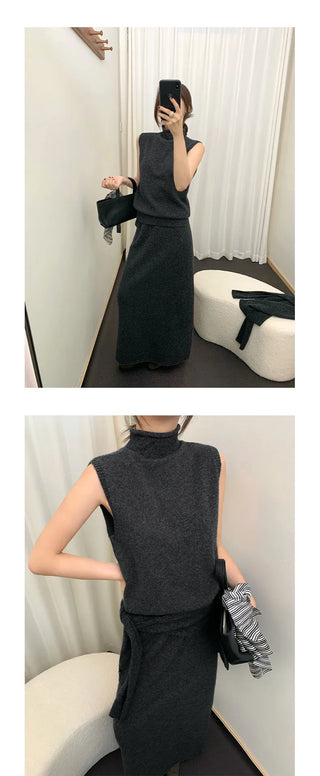 sleeveless turtleneck vest