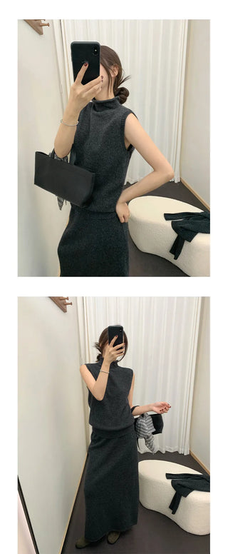 sleeveless turtleneck vest