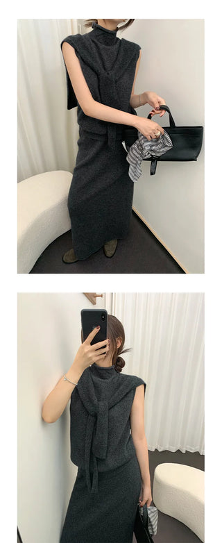 sleeveless turtleneck vest