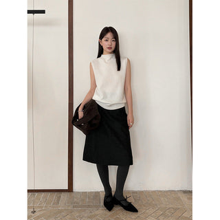 sleeveless turtleneck vest