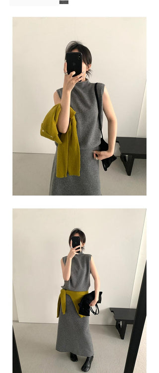 sleeveless turtleneck vest