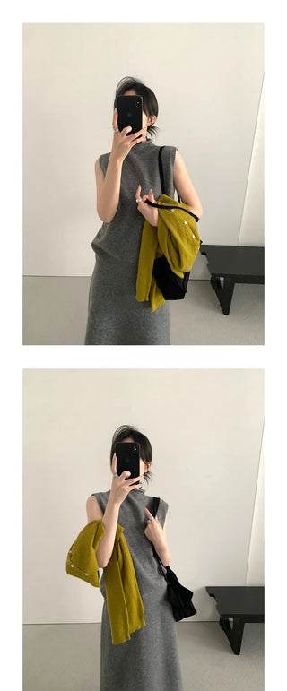 sleeveless turtleneck vest