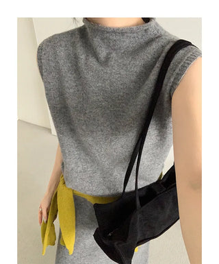 sleeveless turtleneck vest