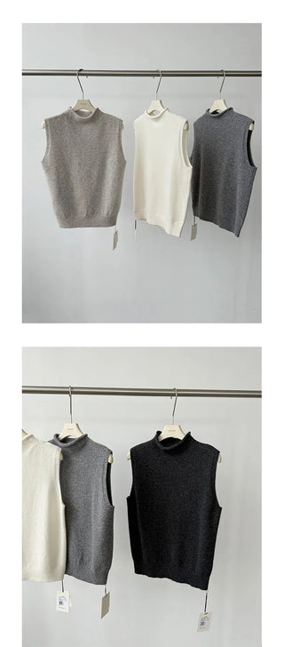 sleeveless turtleneck vest
